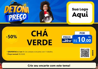 Modelo de Cartaz para Cartaz A4 Horizontal com o tema Detona Preços para Produtos Naturais