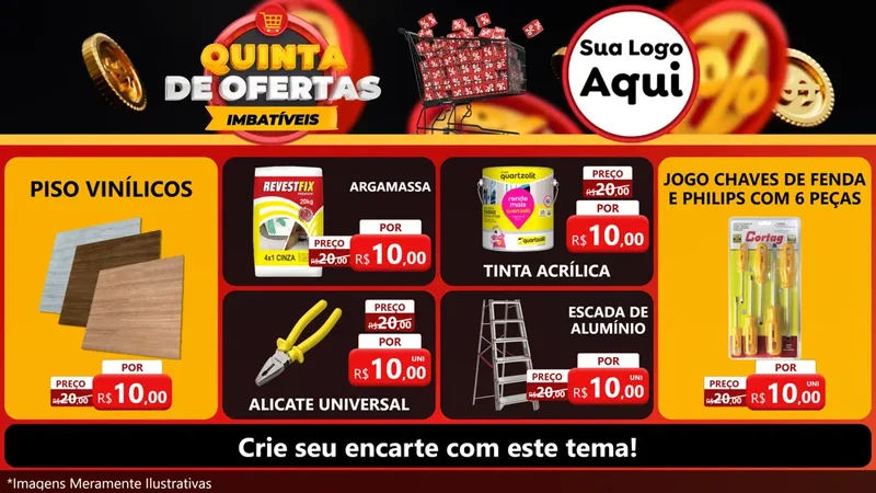 Modelo de TV para TV Horizontal com o tema Quinta de Ofertas Imbatíveis para Material para Construção