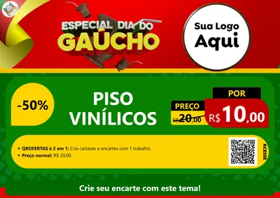 Modelo de Cartaz para Cartaz A4 Horizontal com o tema Especial Dia do Gaúcho para Material para Construção