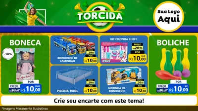 Modelo de TV para TV Horizontal com o tema Torcida para Brinquedos