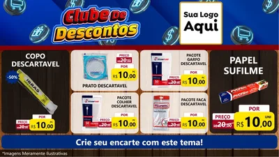 Modelo de TV para TV Horizontal com o tema Clube de Descontos para Embalagens