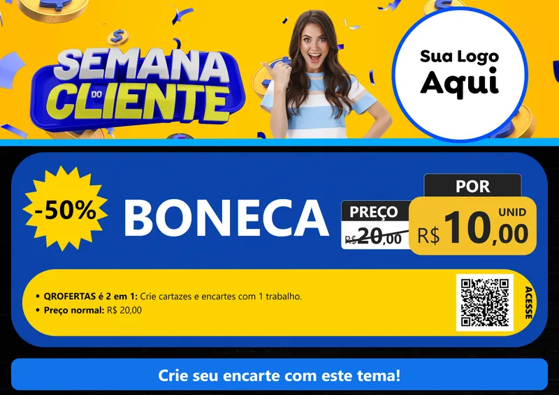 Modelo de Cartaz para Cartaz A4 Horizontal com o tema Semana do Cliente para Brinquedos