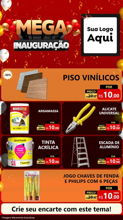 Modelo de TV para TV Vertical com o tema Mega Inauguração para Material para Construção