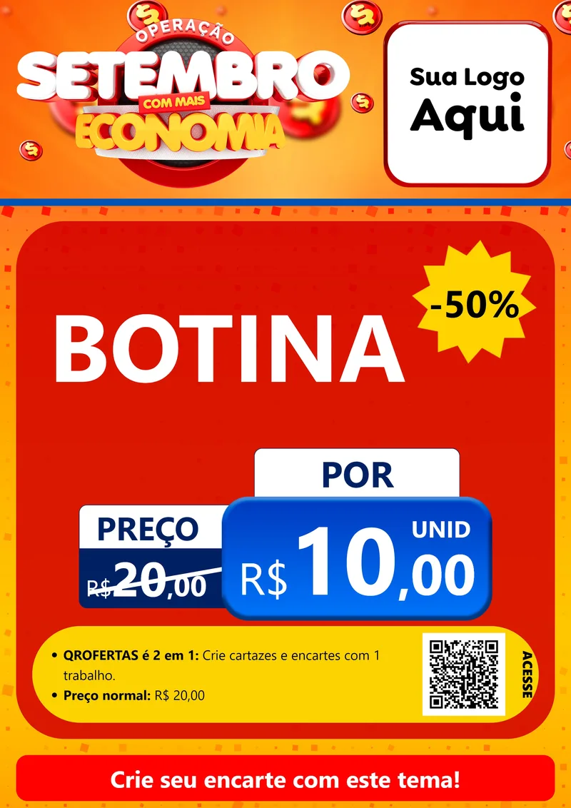 Modelo de Cartaz para Cartaz A4 Vertical com o tema Operação Setembro Com Muita Economia para Agropecuária