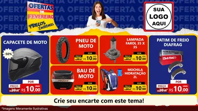 Modelo de TV para TV Horizontal com o tema Ofertas de Fevereiro - Preços Incríveis para Moto peças