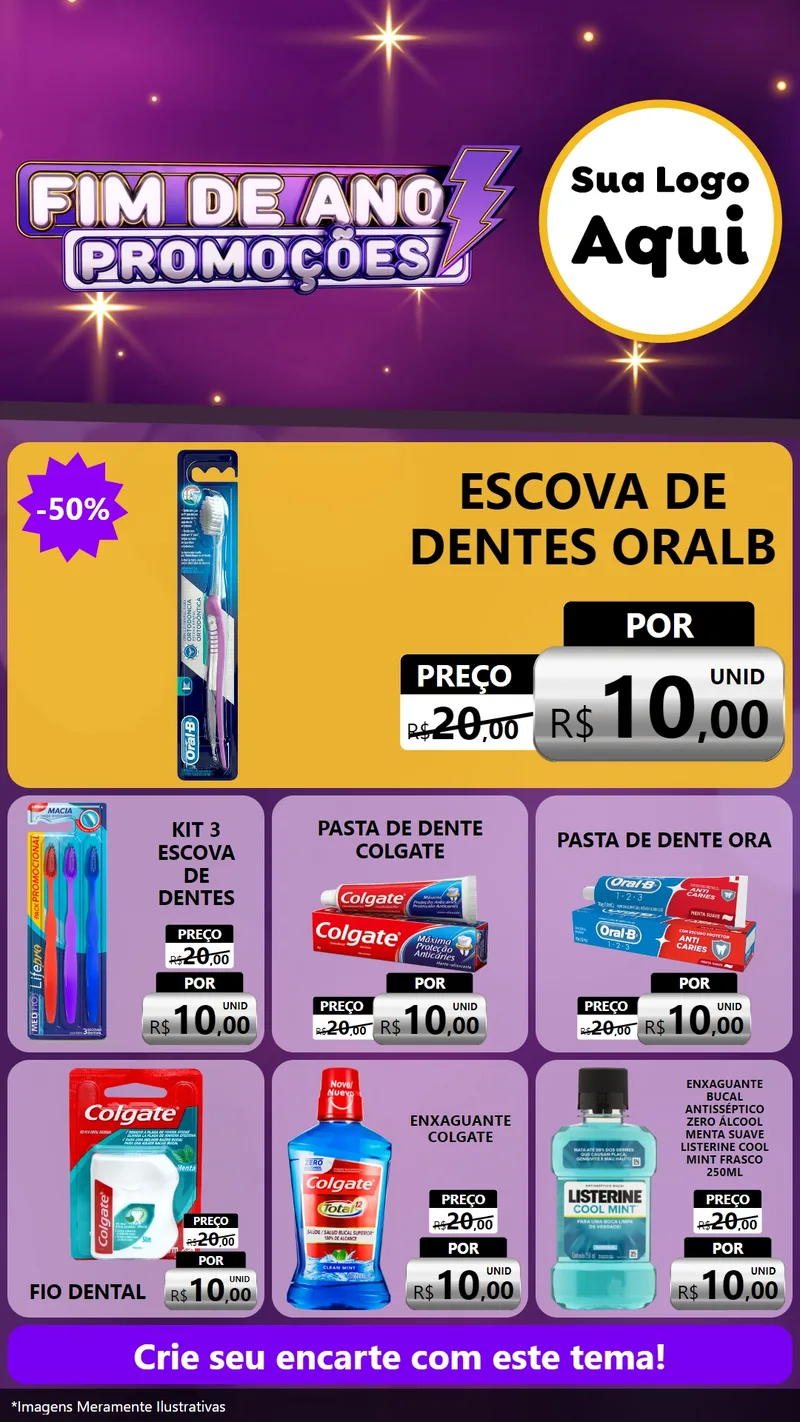 Modelo de Rede Social para Stories com o tema Fim de Ano Promoções para Higiene Pessoal