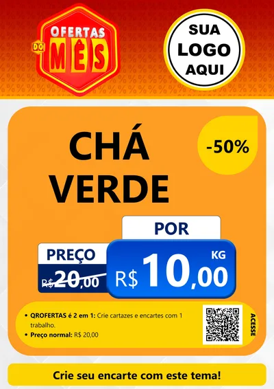 Modelo de Cartaz para Cartaz A4 Vertical com o tema Ofertas do Mês para Produtos Naturais
