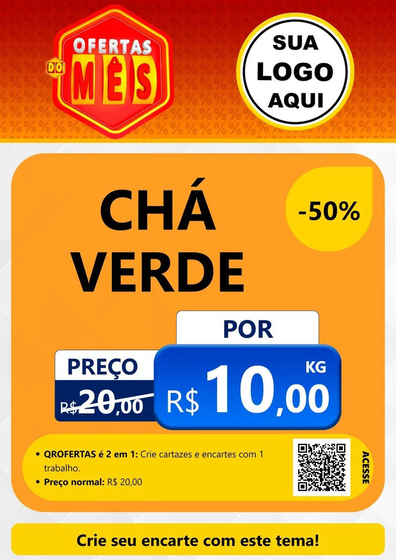 Modelo de Cartaz para Cartaz A4 Vertical com o tema Ofertas do Mês para Produtos Naturais