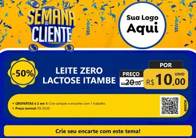 Modelo de Cartaz para Cartaz A4 Horizontal com o tema Semana do Cliente para Frios e Laticínios
