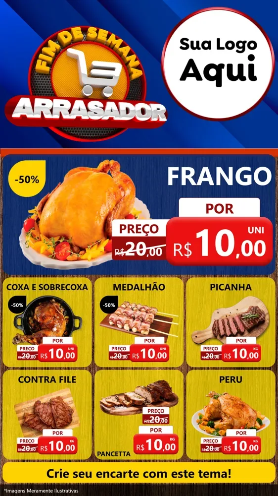 Modelo de Rede Social para Stories com o tema Fim De Semana Arrasador para Assados