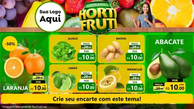 Modelo de TV para TV Horizontal com o tema Terça do Hortifrúti para Hortifrúti