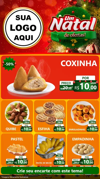 Modelo de Rede Social para Stories com o tema Um Natal de Ofertas para Salgadaria