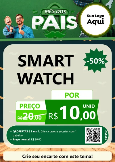 Modelo de Cartaz para Cartaz A4 Vertical com o tema Mês dos Pais para Informática