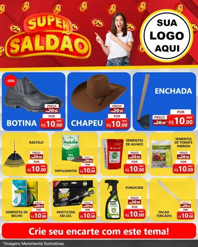 Modelo de Rede Social para Feed Instagram com o tema Super Saldão para Agropecuária