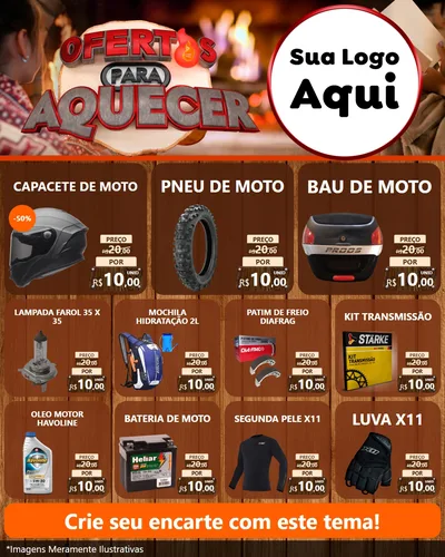 Modelo de Rede Social para Feed Instagram com o tema Ofertas Para Aquecer para Moto peças