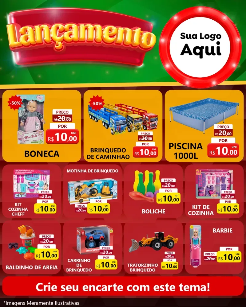 Modelo de Rede Social para Feed Instagram com o tema Lançamento para Brinquedos