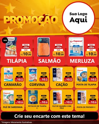 Modelo de Rede Social para Feed Instagram com o tema Promoção para Peixaria