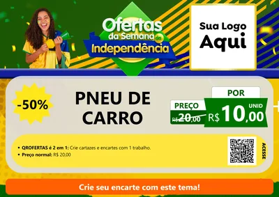 Modelo de Cartaz para Cartaz A4 Horizontal com o tema Ofertas da Semana da Independência para Auto peças