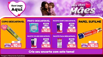 Modelo de TV para TV Horizontal com o tema Mês das Mães para Embalagens