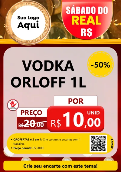 Modelo de Cartaz para Cartaz A4 Vertical com o tema Sábado do Real para Distribuidora de bebidas