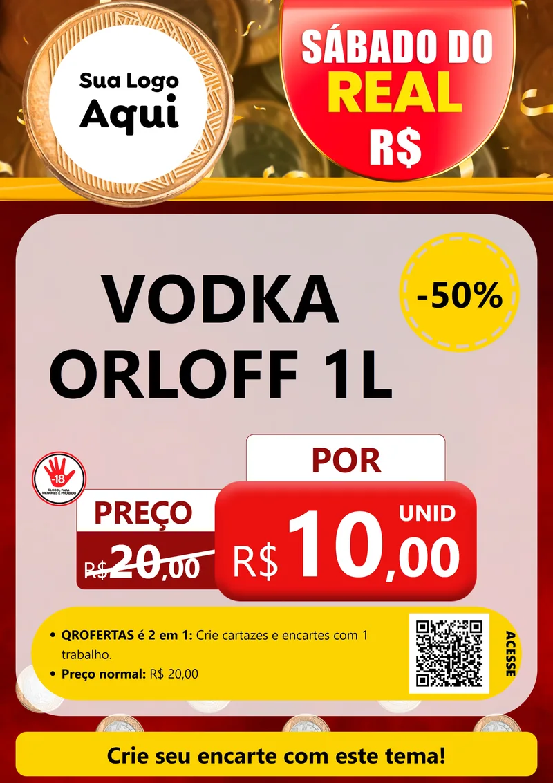 Modelo de Cartaz para Cartaz A4 Vertical com o tema Sábado do Real para Distribuidora de bebidas