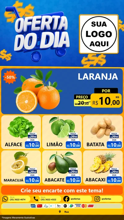 Modelo de Rede Social para Stories com o tema Oferta do Dia para Hortifrúti