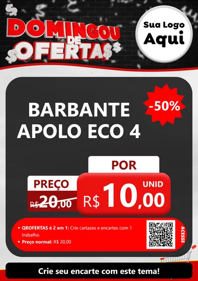 Modelo de Cartaz para Cartaz A4 Vertical com o tema Domingou de Ofertas para Armarinho e Aviamentos