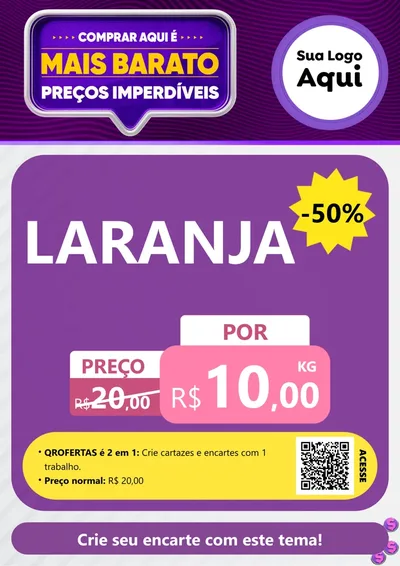 Modelo de Cartaz para Cartaz A4 Vertical com o tema Mais Barato para Hortifrúti