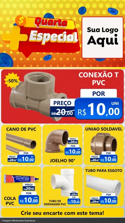 Modelo de Rede Social para Stories com o tema Quarta Mais Especial para Tubos e conexões