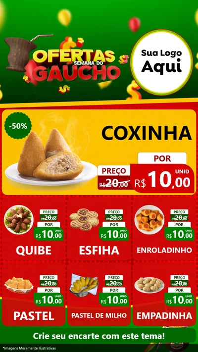 Modelo de Rede Social para Stories com o tema Ofertas Semana Do Gaúcho para Salgadaria