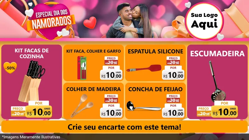 Modelo de TV para TV Horizontal com o tema Especial Dia dos Namorados para Utilidades Domésticas