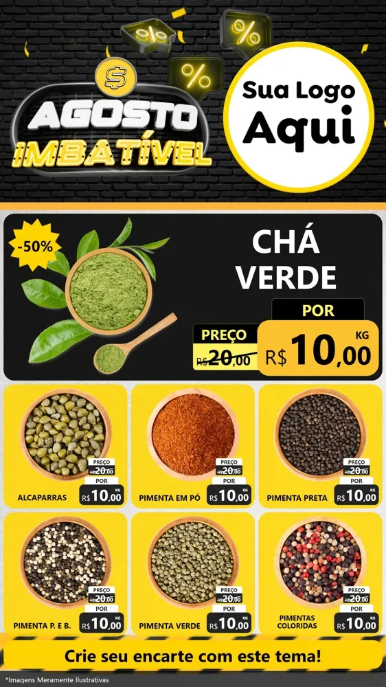 Modelo de Rede Social para Stories com o tema Agosto Imbatível para Produtos Naturais