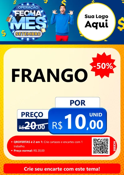 Modelo de Cartaz para Cartaz A4 Vertical com o tema Operação Fecha Mês Setembro para Assados