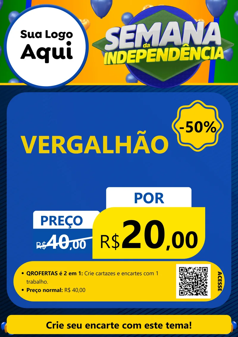 Modelo de Cartaz para Cartaz A4 Vertical com o tema Semana da Independência para Ferragens