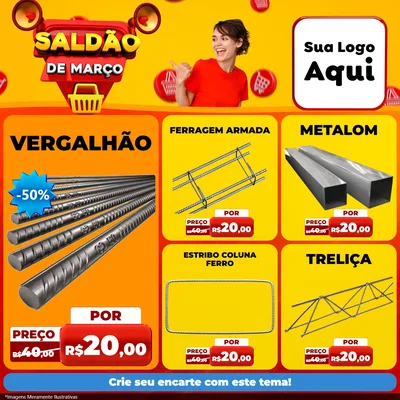 Modelo de Rede Social para Feed Facebook com o tema Saldão de Março para Ferragens