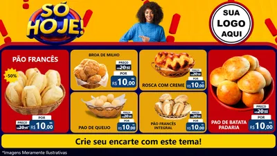 Modelo de TV para TV Horizontal com o tema Só Hoje! para Padaria