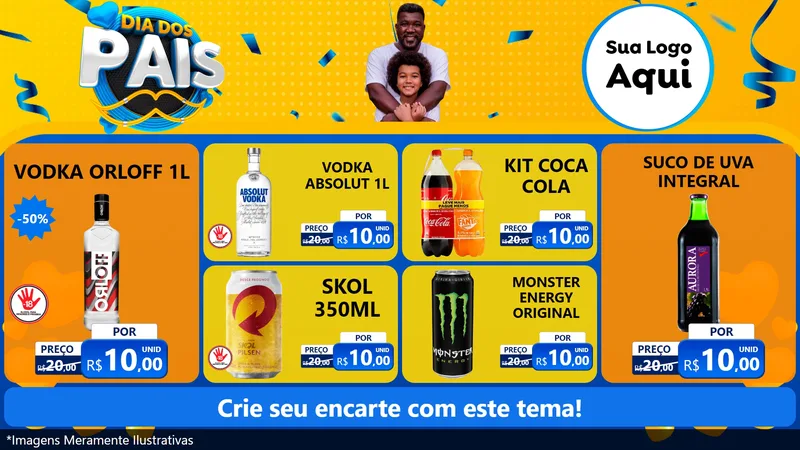 Modelo de TV para TV Horizontal com o tema Dia dos Pais para Distribuidora de bebidas