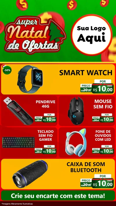 Modelo de TV para TV Vertical com o tema Super Natal de Ofertas para Informática
