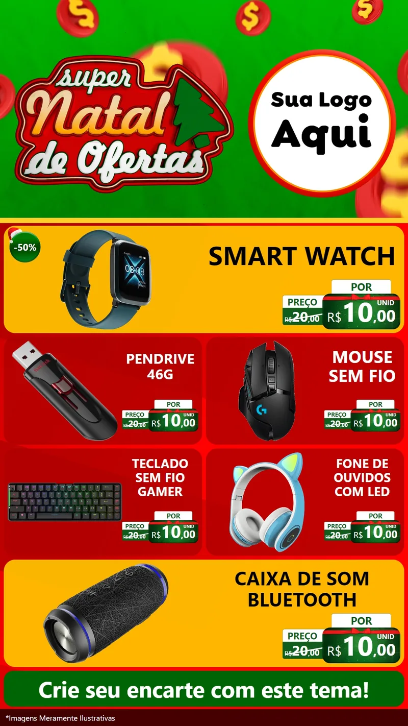 Modelo de TV para TV Vertical com o tema Super Natal de Ofertas para Informática