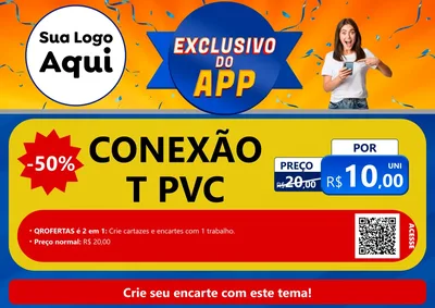 Modelo de Cartaz para Cartaz A4 Horizontal com o tema Exclusivo do Aplicativo para Tubos e conexões