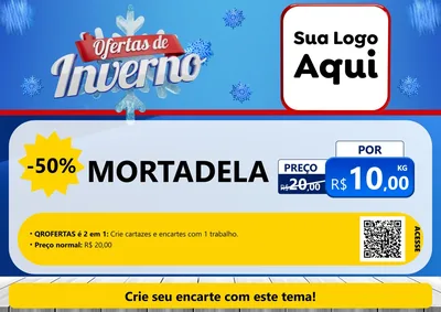 Modelo de Cartaz para Cartaz A4 Horizontal com o tema Ofertas de Inverno para Frios e Laticínios