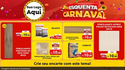 Modelo de TV para TV Horizontal com o tema Esquenta Carnaval para Pisos e revestimentos