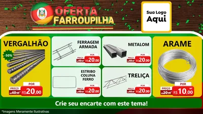 Modelo de TV para TV Horizontal com o tema Oferta Farroupilha para Ferragens