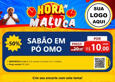 Modelo de Cartaz para Cartaz A4 Horizontal com o tema Hora Maluca para Produtos de Limpeza