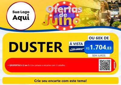 Modelo de Cartaz para Cartaz A4 Horizontal com o tema Ofertas de Julho para Concessionaria de Carros