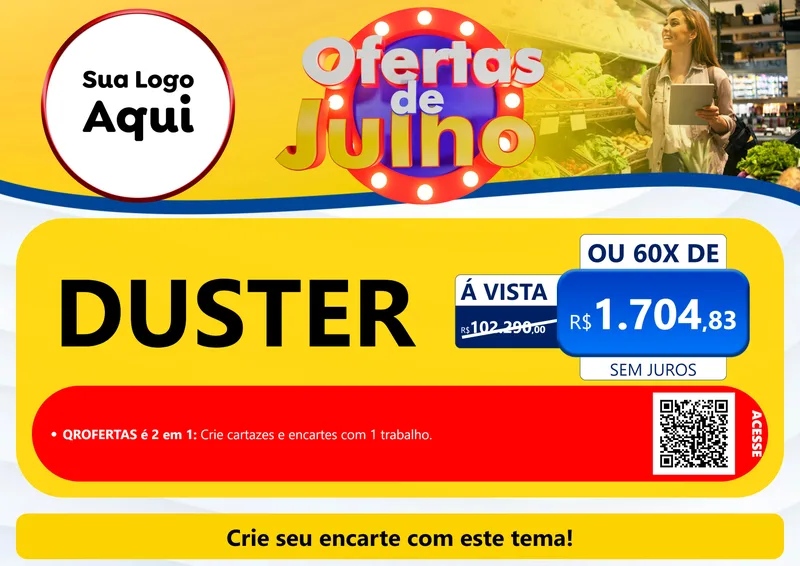 Modelo de Cartaz para Cartaz A4 Horizontal com o tema Ofertas de Julho para Concessionaria de Carros