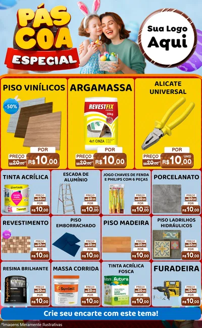 Modelo de Encarte para Encarte Grande com o tema Páscoa Especial para Material para Construção