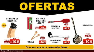 Modelo de TV para TV Horizontal com o tema Ofertas Preto e Vermelho Cartaz para Utilidades Domésticas