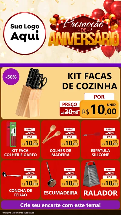 Modelo de Rede Social para Stories com o tema Promoção de Aniversário para Utilidades Domésticas