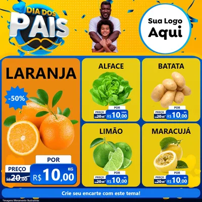 Modelo de Rede Social para Feed Facebook com o tema Dia dos Pais para Hortifrúti